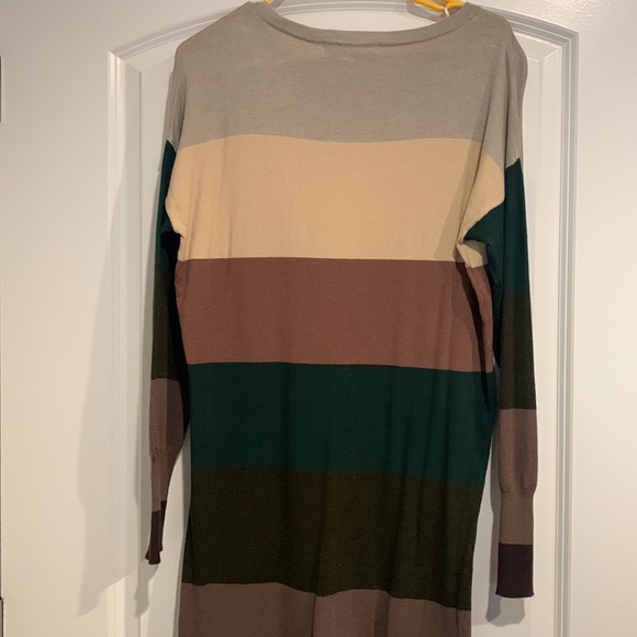 Love stitch stripe color block fall sweater long sleeve midi dress size medium - Picture 5 of 6